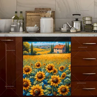 Preview of Tuscan Blooming Sunflowers magnet.