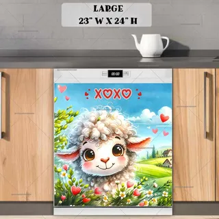 Preview of Valentine’s Day Cute Sheep magnet in Large size.