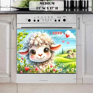 Preview of Valentine’s Day Cute Sheep magnet in Medium size.