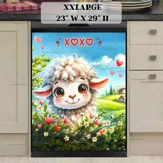 Preview of Valentine’s Day Cute Sheep magnet in XX Large size.