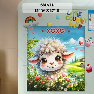 Preview of Valentine’s Day Cute Sheep magnet in Small size.