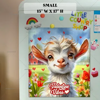 Preview of Valentine’s Day Goat magnet in Small size.