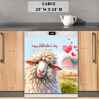 Preview of Valentine’s Day Sheep magnet in Large size.