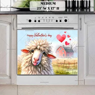Preview of Valentine’s Day Sheep magnet in Medium size.