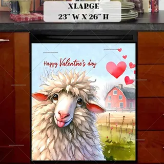 Preview of Valentine’s Day Sheep magnet in Extra Large size.