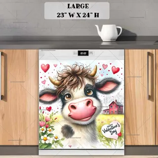 Preview of Valentine’s Day Cow magnet in Large size.