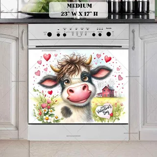 Preview of Valentine’s Day Cow magnet in Medium size.