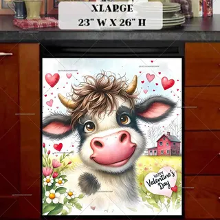 Preview of Valentine’s Day Cow magnet in Extra Large size.