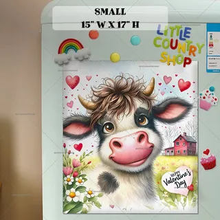Preview of Valentine’s Day Cow magnet in Small size.