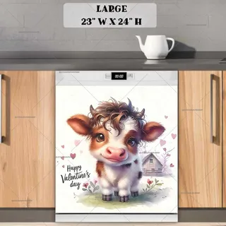 Preview of Valentine’s Day Baby Cow magnet in Large size.