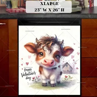 Preview of Valentine’s Day Baby Cow magnet in Extra Large size.