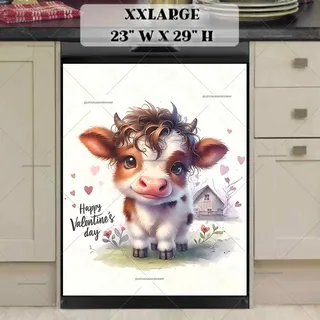 Preview of Valentine’s Day Baby Cow magnet in XX Large size.