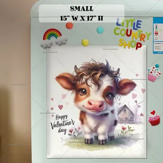Preview of Valentine’s Day Baby Cow magnet in Small size.
