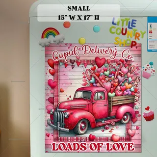 Preview of Cupid Delivery Truck magnet in Small size.