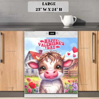 Preview of Cute Valentine’s Day Cow magnet in Large size.
