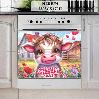 Preview of Cute Valentine’s Day Cow magnet in Medium size.