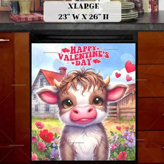 Preview of Cute Valentine’s Day Cow magnet in Extra Large size.