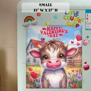 Preview of Cute Valentine’s Day Cow magnet in Small size.