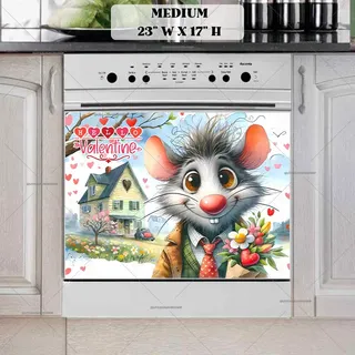 Preview of Valentine’s Day Mouse magnet in Medium size.