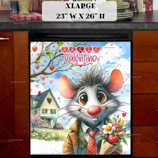Preview of Valentine’s Day Mouse magnet in Extra Large size.