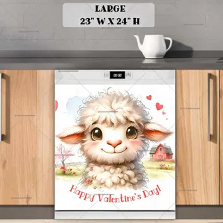 Preview of Cute Valentine’s Day Lamb magnet in Large size.