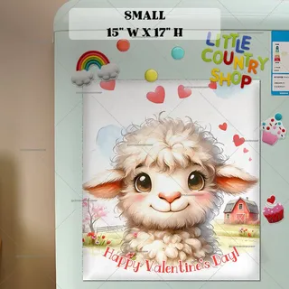 Preview of Cute Valentine’s Day Lamb magnet in Small size.