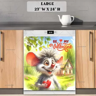 Preview of Valentine’s Day Mouse with a Heart magnet in Large size.