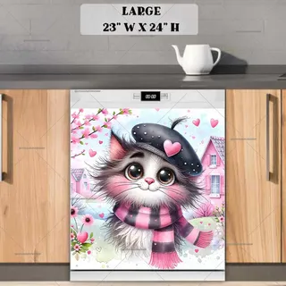 Preview of Valentine’s Day Kitten magnet in Large size.