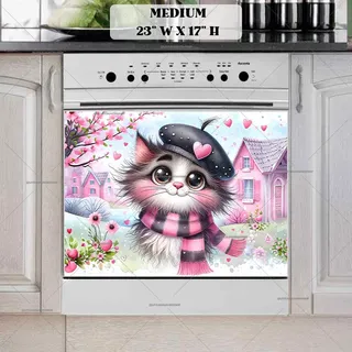 Preview of Valentine’s Day Kitten magnet in Medium size.