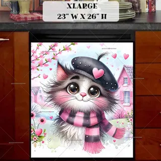 Preview of Valentine’s Day Kitten magnet in Extra Large size.