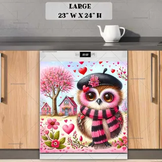Preview of Valentine’s Day Owl magnet in Large size.