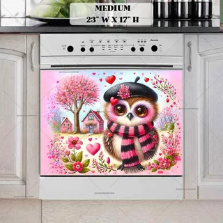 Preview of Valentine’s Day Owl magnet in Medium size.