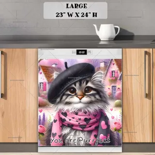 Preview of Valentine’s Day Cat magnet in Large size.