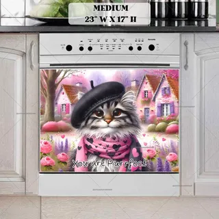 Preview of Valentine’s Day Cat magnet in Medium size.