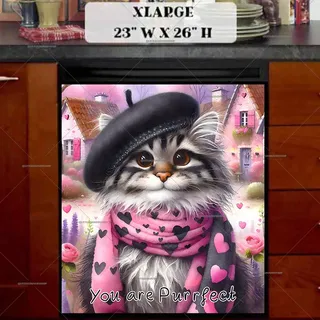 Preview of Valentine’s Day Cat magnet in Extra Large size.
