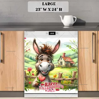 Preview of Valentine’s Day Donkey magnet in Large size.