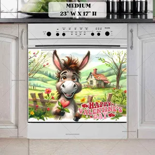 Preview of Valentine’s Day Donkey magnet in Medium size.
