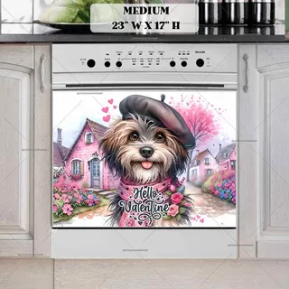 Preview of Valentine’s Day Puppy magnet in Medium size.