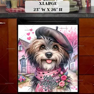 Preview of Valentine’s Day Puppy magnet in Extra Large size.