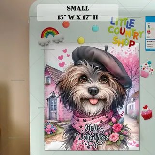 Preview of Valentine’s Day Puppy magnet in Small size.