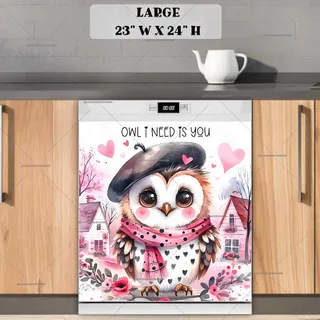 Preview of Valentine’s Day Love Owl magnet in Large size.