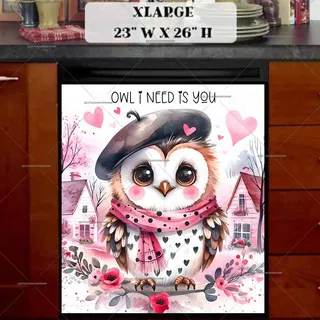 Preview of Valentine’s Day Love Owl magnet in Extra Large size.