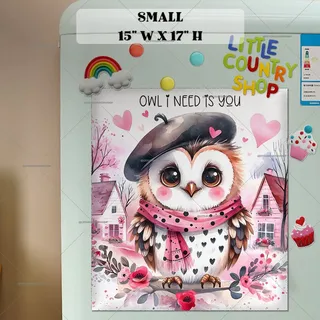 Preview of Valentine’s Day Love Owl magnet in Small size.