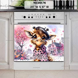 Preview of Valentine’s Day Giraffe magnet in Medium size.