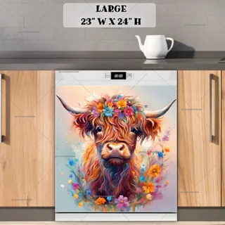 Preview of Cute Highland Baby Cow magnet in Large size.