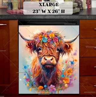 Preview of Cute Highland Baby Cow magnet in Extra Large size.