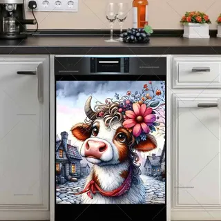 Preview of Cute Spring Cow magnet.