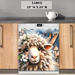 Preview of Romantic Spring Sheep magnet in Large size.