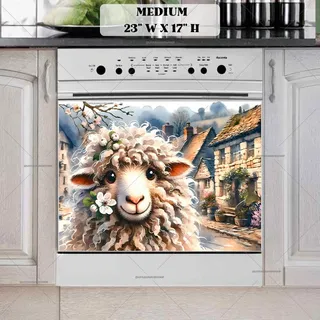 Preview of Romantic Spring Sheep magnet in Medium size.