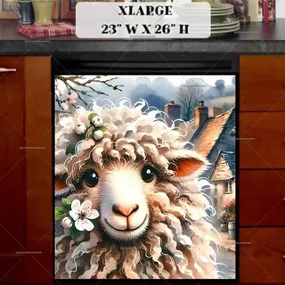 Preview of Romantic Spring Sheep magnet in Extra Large size.